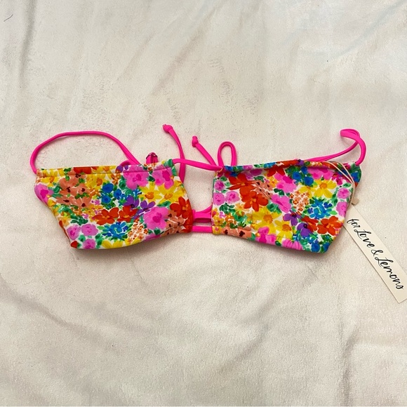 New! FOR LOVE & LEMONS Merrill String Bikini Top Floral 1936 - Picture 2 of 9